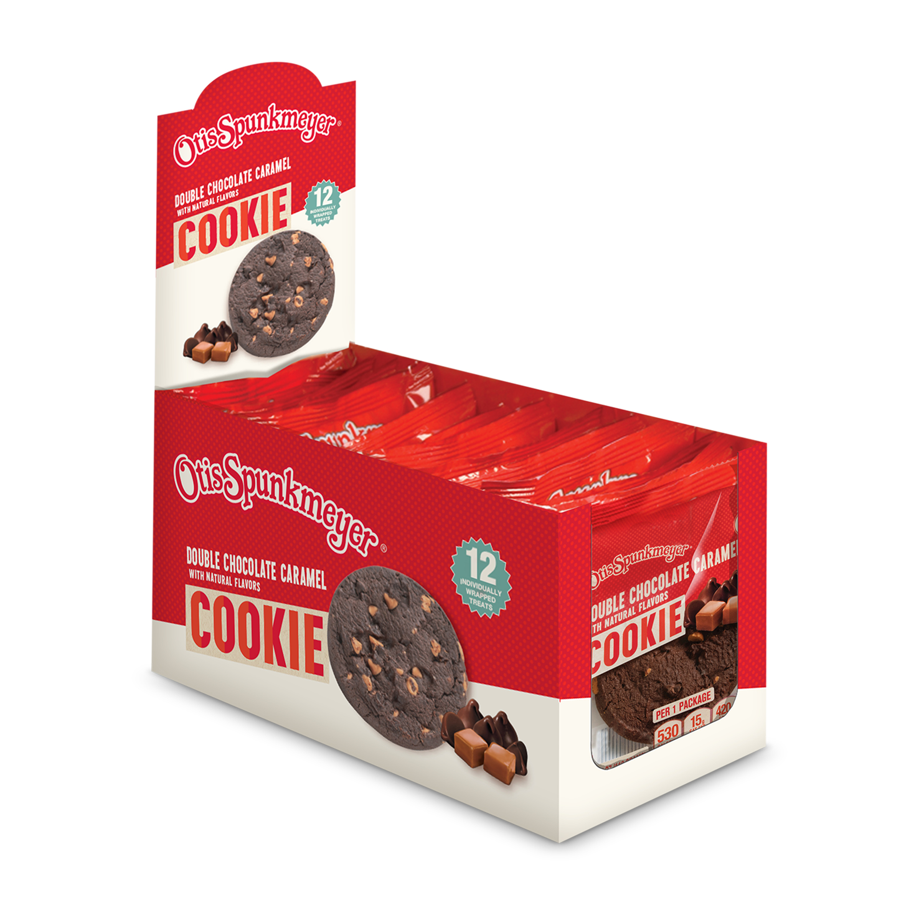 Individually wrapped 4 oz. Double Chocolate Caramel Cookies | Otis