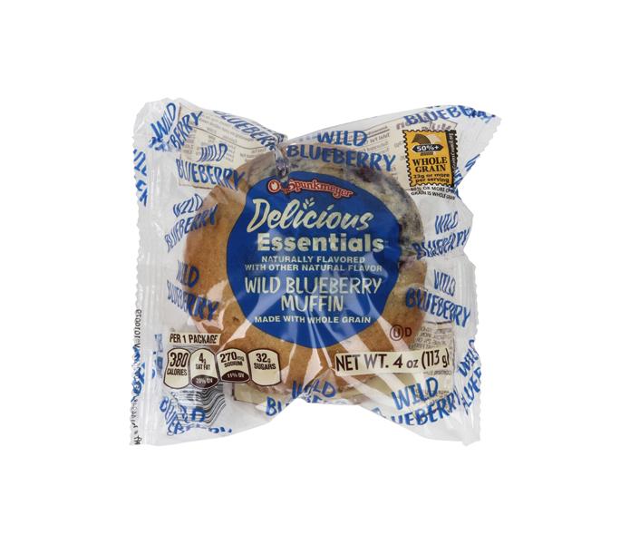 Delicious Essentials 4 oz. Whole Grain Wild Blueberry Muffins