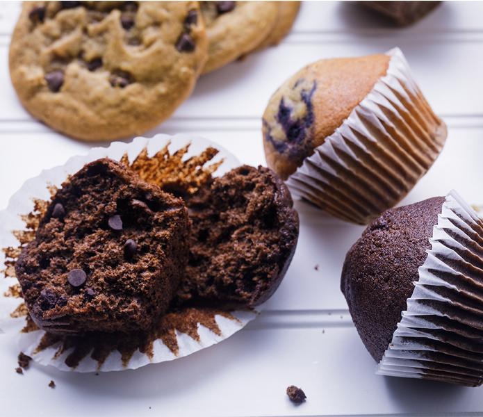 Whole Grain Chocolate Chocolate Chip Muffins 