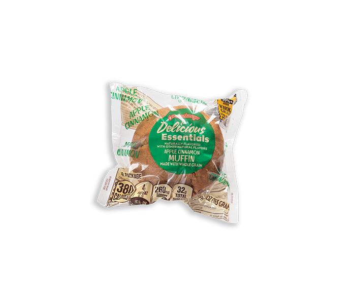 Delicious Essentials 4 oz. Whole Grain Apple Cinnamon Muffins